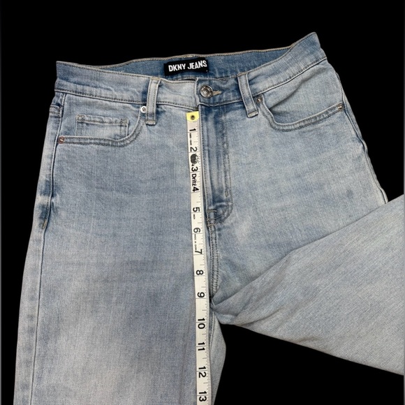 DKNY Jeans, Broome High Rise Slim Straight Crop Jeans, Size 27, Light Blue - Picture 8 of 12